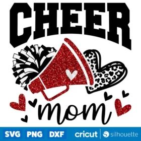 Cheer Mom Red Megaphone Svg Cheerleader T Shirt Design Svg Cut Files
