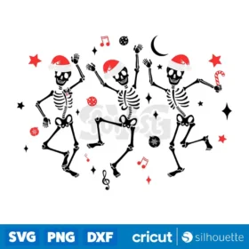 Christmas Dancing Skeletons Svg Funny Christmas T Shirt Party Design Svg Png Digital Download Svg