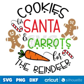 Cookies For Santa And Carrots For The Reindeer Svg Christmas Plate Svg Digital Download Design