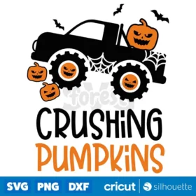 Crushing Pumpkins Truck Svg Halloween Truck Pumpkins Svg Digital Download Design