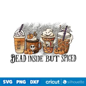 Dead Insde But Spiced Coffee Png Halloween Coffee Png Digital Download Design