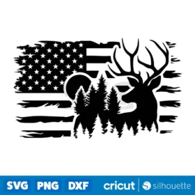 Deer Forest Usa Flag Svg Deer Forest Svg Forest Svg Usa Flag Svg American Flag Svg