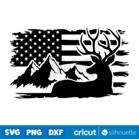 Deer Mountain Usa Flag Svg Deer Clipart Svg Deer Svg Usa Flag Svg American Flag Svg