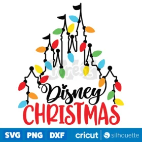 Disney Xmas Lights Castle Svg Instant Download