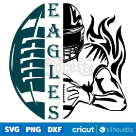 Eagles Half Football Half Player Svg Philadelphia Eagles Svg Digital Download Svg