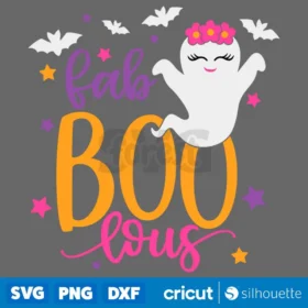 Fab Boo Lous Svg Halloweens Ghost Girl T Shirt Design Cut Files Digital Download Svg