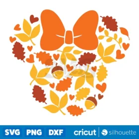 Fall Leaves Mouse Head Svg Fall Mouse Head Svg Digital Download Svg