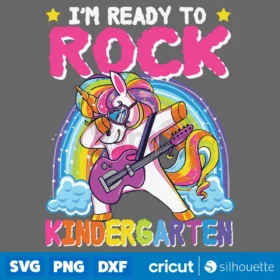 First Day Of Kindergarten Rock Unicorn Girls Back To School Svg Digital Download Svg