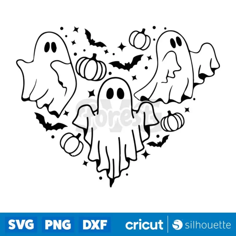 Ghost Heart Svg Halloween Svg Spooky Season Svg Png