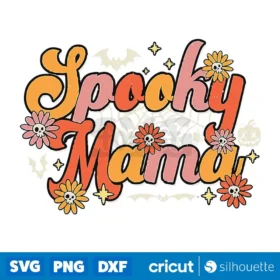 Groovy Spooky Mama Retro Halloween Ghost Witchy Spooky Mom Svg Digital Download Design