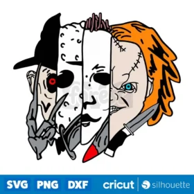 Horror Friends Face Halloween Svg Horror Friends Halloween Svg Digital Download Design