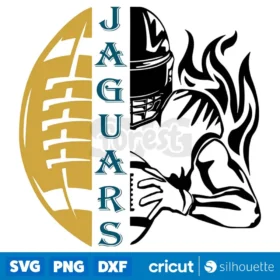 Jarguars Half Football Half Player Svg Jacksonville Jaguars Svg