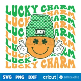 Lucky Charm Svg St Patricks Beanie Smiley T Shirt Groovy Design Svg Png Digital Download Svg