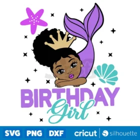 Mermaid Birthday Girl Svg Mermaid Birthday Svg Peekaboo Girl Svg Digital Download Design