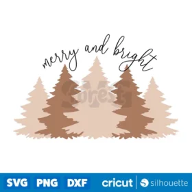 Merry And Bright Christmas Tree Svg