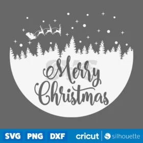 Merry Christmas Svg Christmas Door Round Sign Design Svg Cut Files Cricut
