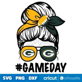 Messy Bun Green Bay Packers Svg Green Bay Packers Fan Svg Instant Download