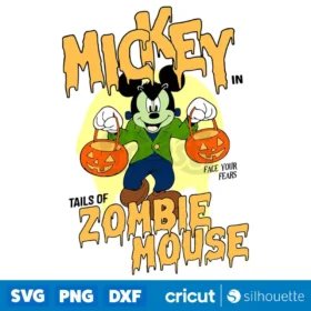 Mickey In Tail Of Zombie Mouse Face Your Fears Svg