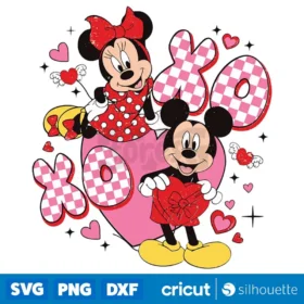 Mickey Minnie Mouse Couple Xoxo Heart Svg