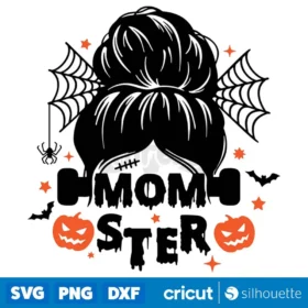 Momster Svg Files For Cricut Funny Mom Halloween Svg For Shirts Spooky Mama Svg Instant Download