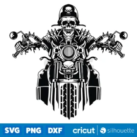 Motor Cycle Skull With Helmet Svg Digital Download Design