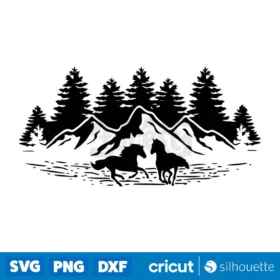 Mountain Svg Horse Svg Flag Svg Lake Patriotic Svg Nature Scenery Svg