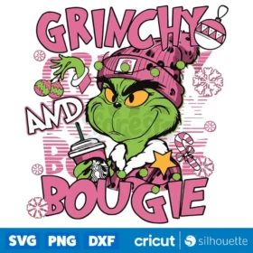 Pink Grinchy And Bougie Christmas Svg