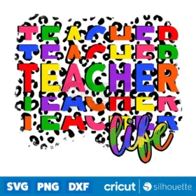 Rainbow Leopard Teacher Design Sublimation Design Teacher Design Teacher Png Digital Download Svg