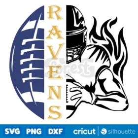 Ravens Half Football Half Player Svg Baltimore Ravens Svg Digital Download Svg