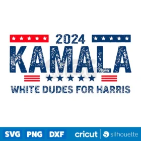 Retro 2024 Kamala White Dudes For Harris Svg