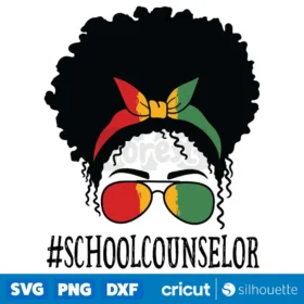 School Counselor African Women Messy Bun Black History Month Svg Black History Women Svg