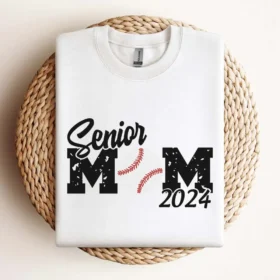 Senior Baseball Mom 2024 Svg T Shirt Distressed Design Svg Png Cut Files Digital Download Design