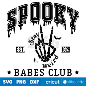 Spooky Babes Club Say Weird Svg Halloween T Shirt Bw Design Svg Png Cut Files