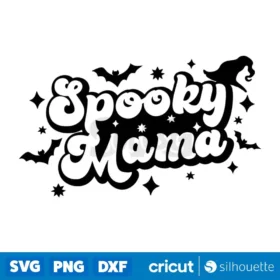 Spooky Mama Svg Files For Cricut Halloween Retro Trendy Witchy Svg Digital Download Design