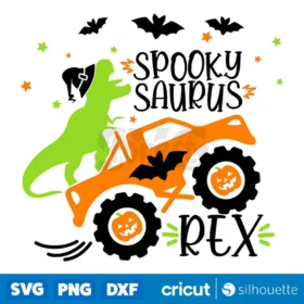 Spooky Saurus Rex Svg Halloweens T Rex Riding A Monster Truck Svg Digital Download Svg