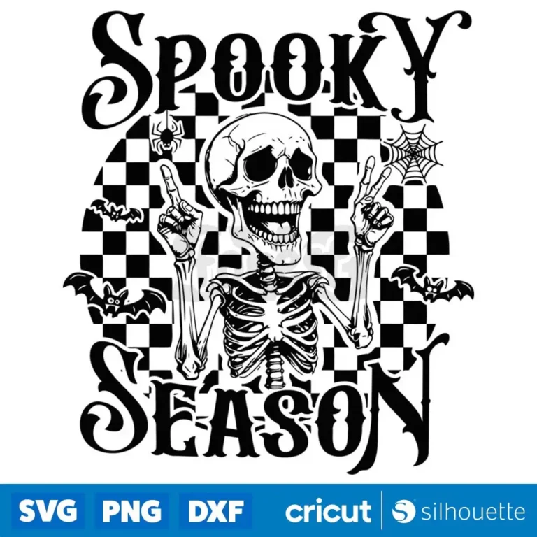 Spooky Season Skeleton Svg Png Retro Halloween Svg Funny Skeleton Svg