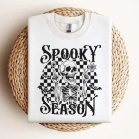 Spooky Season Skeleton Svg Png Retro Halloween Svg Funny Skeleton Svg Design