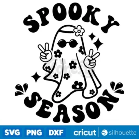 Spooky Season Svg Hippie Halloween Svg Cute Halloween Svg Hot Ghoul Svg Retro Halloween Svg