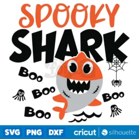 Spooky Shark Svg Halloween Shark Svg Kids Halloween Shirt Digital Download Design