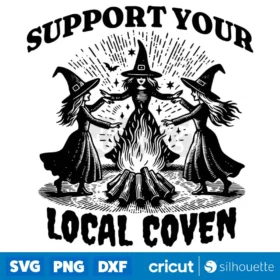 Support Your Local Coven Svg Halloween Svg Witch Svg Halloween Witch Pin Up Svg Vintage Svg