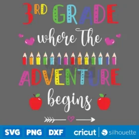 Third Grade Where The Adventure Begins First Day Teachers Svg Digital Download Svg