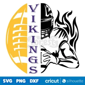 Vikings Half Football Half Player Svg Minnesota Vikings Svg Digital Download Design