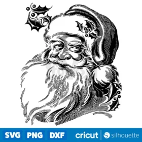 Vintage Santa Head Svg Digital Download Svg