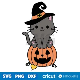 Witch Cat Pumpkin Svg Halloween Cat Svg Witch Cat Svg Digital Download Design