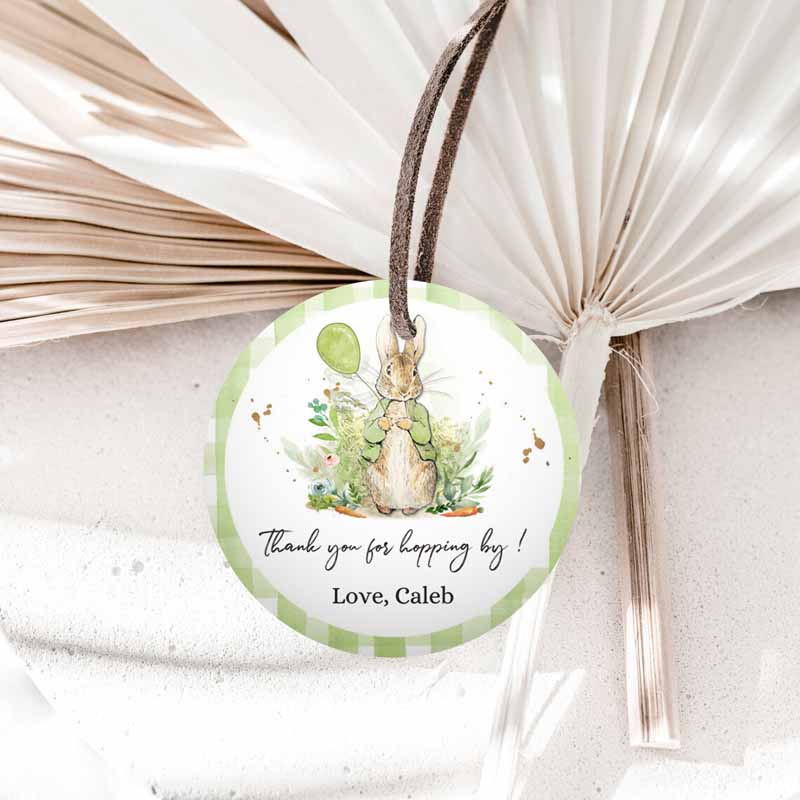 1 Editable Peter Rabbit Favor Tags Bunny Thank you Tags Round Boy Birthday Labels Thanks Hopping By Printable Download Corjl Template 0351