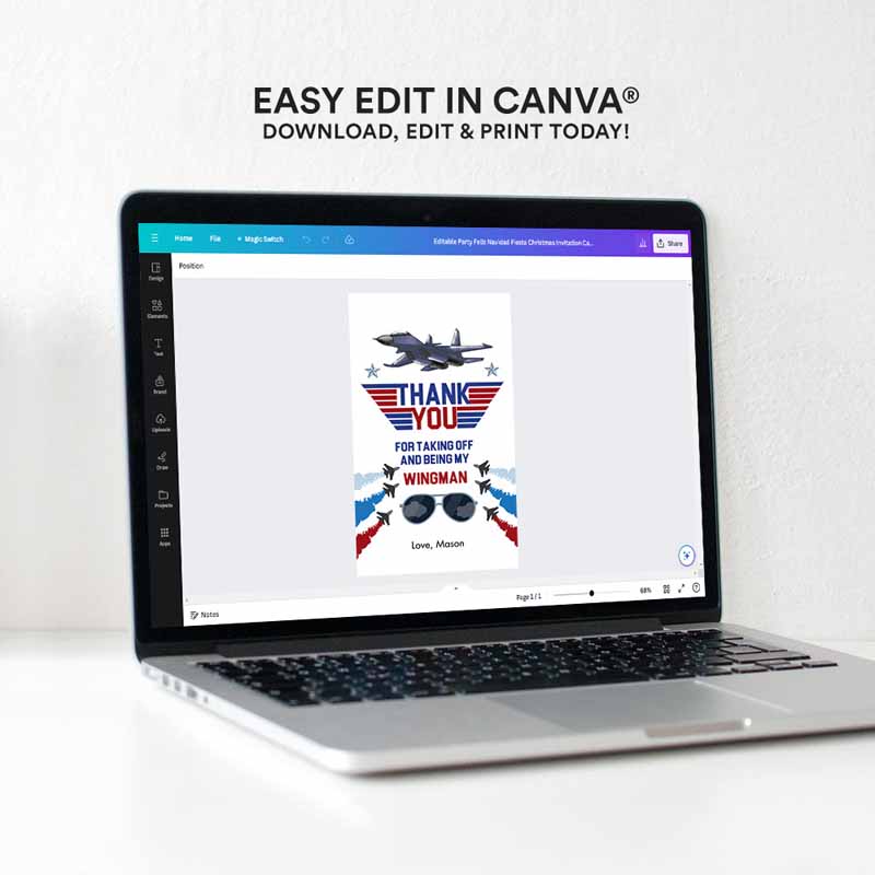 4 Editable Fighter Pilot Favor Tags Birthday Thank You Tag Fighter Jet Pilot 1st One Boy Military Jet Airplane Blue Boy Corjl Template 0469