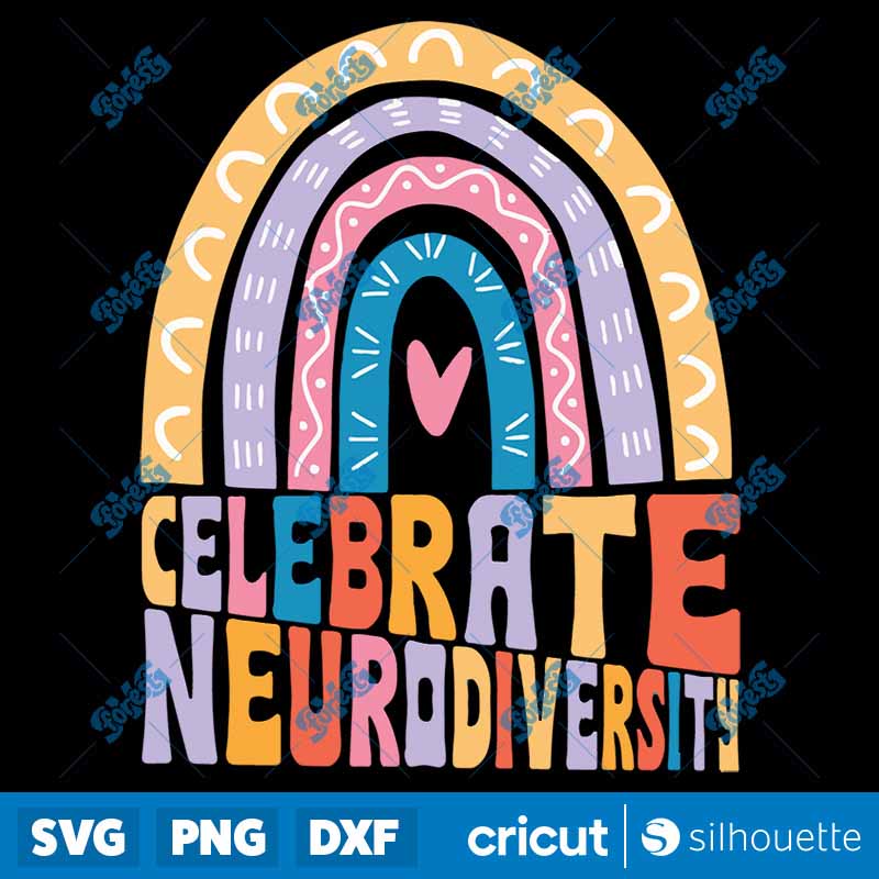Back To School Celebrate Neurodiversity Rainbow Autism Neurodiverse Minds SVG Instant Download