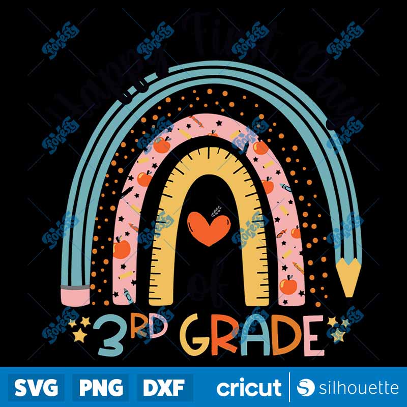 Back To School First Day Of 3rd Grade Funny Colorful Rainbow SVG