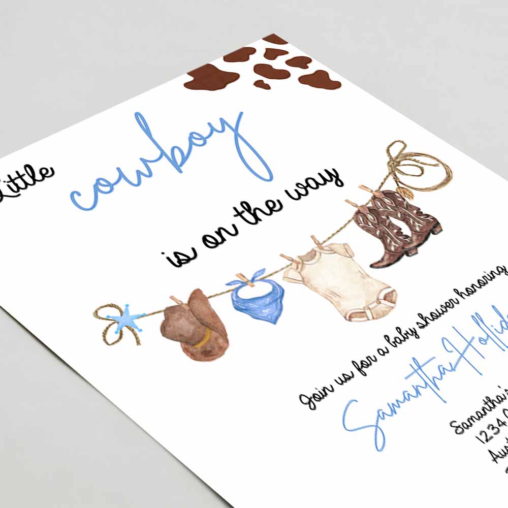 Cowboy Baby Shower Invitation Template Western Babyshower
