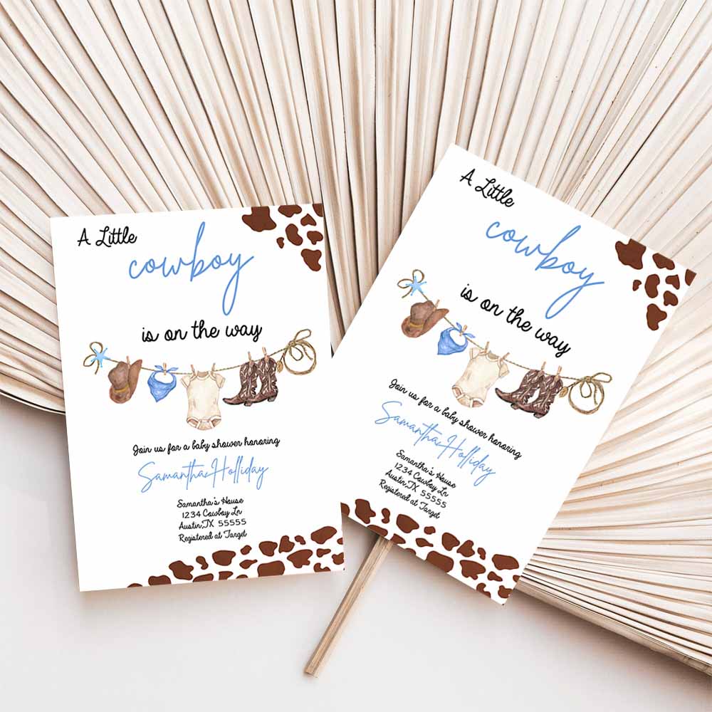 Cowboy Baby Shower Invitation Template Western Babyshower